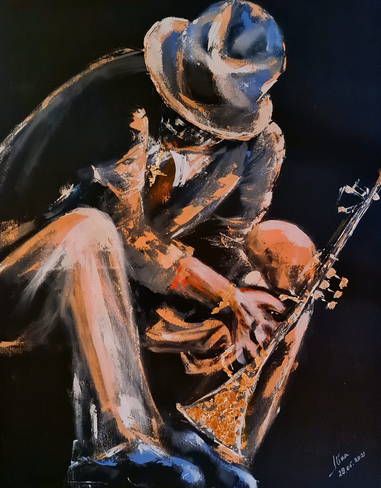 ArteDiAlina.com painting: Music is gold !
